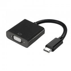 Conversor USB Tipo-C Aisens A109-0347/ USB Tipo-C - VGA Hembra/ 15cm/ Negro