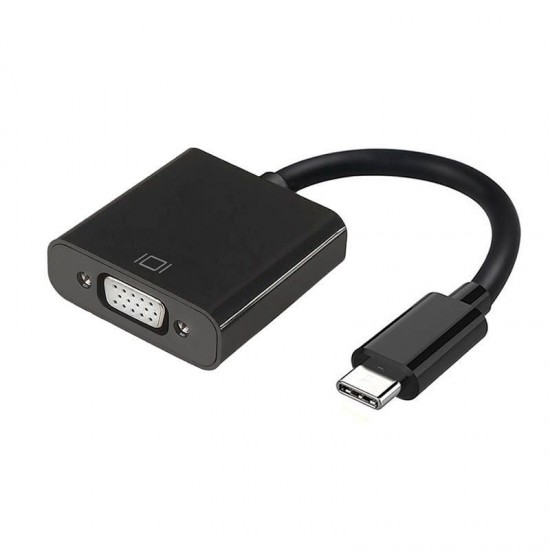 Conversor usb tipo-c aisens a109-0347/ usb tipo-c - vga hembra/ 15cm/ negro