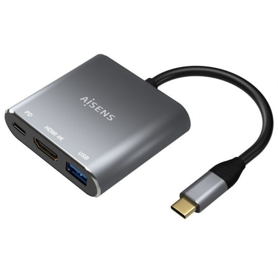 Conversor aisens a109-0669/ usb tipo-c macho/ hdmi hembra - usb hembra - usb tipo-c hembra/ 15cm/ gris Conversor aisens a109-0669/ usb tipo-c macho/ hdmi hembra - usb hembra - usb tipo-c hembra/ 15cm/ gris