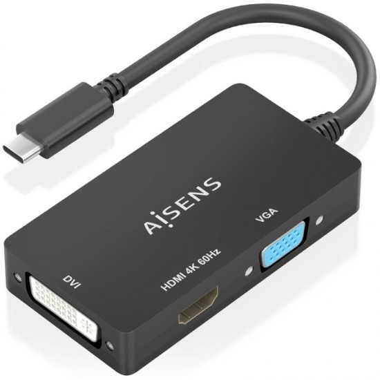 Conversor hdmi aisens a109-0954/ usb tipo-c macho - dvi/hdmi/vga hembra/ 15cm/ negro Conversor hdmi aisens a109-0954/ usb tipo-c macho - dvi/hdmi/vga hembra/ 15cm/ negro
