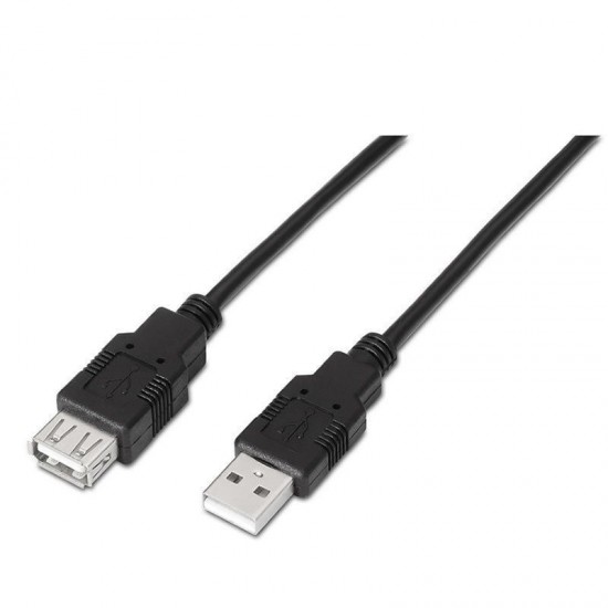 Cable alargador usb 2.0 aisens a101-0017/ usb macho - usb hembra/ hasta 2.5w/ 60mbps/ 3m/ negro