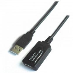 Cable Alargador USB 2.0 Aisens A101-0018/ USB Macho - USB Hembra/ Hasta 2.5W/ 60Mbps/ 5m/ Negro Cable Alargador USB 2.0 Aisens A101-0018/ USB Macho - USB Hembra/ Hasta 2.5W/ 60Mbps/ 5m/ Negro