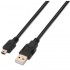 Cable USB 2.0 Aisens A101-0026/ USB Macho - MiniUSB Macho/ Hasta 2.5W/ 60Mbps/ 3m/ Negro
