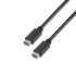 Cable USB 2.0 Tipo-C Aisens A107-0056/ USB Tipo-C Macho - USB Tipo-C Macho/ 480Mbps/ 1m/ Negro