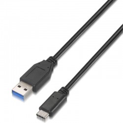Cable USB 3.1 Tipo-C Aisens A107-0060/ USB Tipo-C Macho - USB Macho/ 10Gbps/ 1m/ Negro