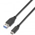 Cable USB 3.1 Tipo-C Aisens A107-0060/ USB Tipo-C Macho - USB Macho/ 10Gbps/ 1m/ Negro