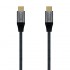 Cable USB 2.0 Tipo-C Aisens A107-0628 5A 100W/ USB Tipo-C Macho - USB Tipo-C Macho/ Hasta 100W/ 480Mbps/ 1m/ Gris