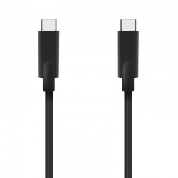 Cable USB 3.2 Tipo-C Aisens A107-0705 10GBPS 5A 100W/ USB Tipo-C Macho - USB Tipo-C Macho/ Hasta 100W/ 10Gbps/ 3m/ Negro