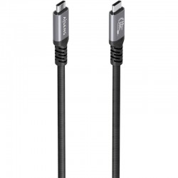 Cable USB 3.2 Tipo-C Aisens A107-0990/ USB Tipo-C Macho - USB Tipo-C Macho/ Hasta 100W/ 10Gbps/ 5m/ Negro