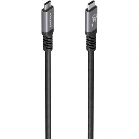 Cable usb 3.2 tipo-c aisens  a107-0992/ usb tipo-c macho - usb tipo-c macho/ hasta 60w/ 5gbps/ 10m/ negro