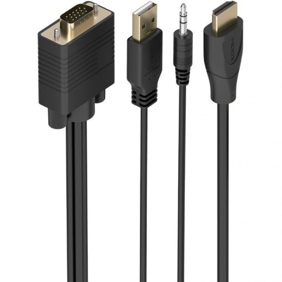 Cable conversor aisens a115-1009 svga macho - usb macho/ jack macho - hdmi macho/ 2m/ negro Cable conversor aisens a115-1009 svga macho - usb macho/ jack macho - hdmi macho/ 2m/ negro