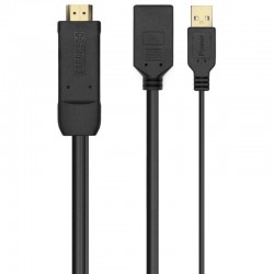 Cable Conversor 4K Aisens A122-0642/ HDMI Macho - DisplayPort Hembra - USB Macho/ Hasta 10W/ 2250Mbps/ 10cm + 10cm/ Negro Cable Conversor 4K Aisens A122-0642/ HDMI Macho - DisplayPort Hembra - USB Macho/ Hasta 10W/ 2250Mbps/ 10cm + 10cm/ Negro