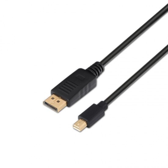 Cable mini displayport 1.2 4k aisens a124-0131/ displayport macho - mini displayport macho/ hasta 5w/ 2300mbps/ 2m/ negro
