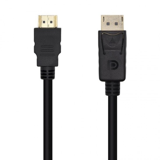 Cable conversor aisens a125-0460/ displayport macho - hdmi macho/ hasta 5w/ 2300mbps/ 3m/ negro
