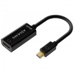 Cable Conversor Aisens A125-0643/ Mini DisplayPort Macho - HDMI Hembra/ Hasta 5W/ 2300Mbps/ 15cm/ Negro Cable Conversor Aisens A125-0643/ Mini DisplayPort Macho - HDMI Hembra/ Hasta 5W/ 2300Mbps/ 15cm/ Negro