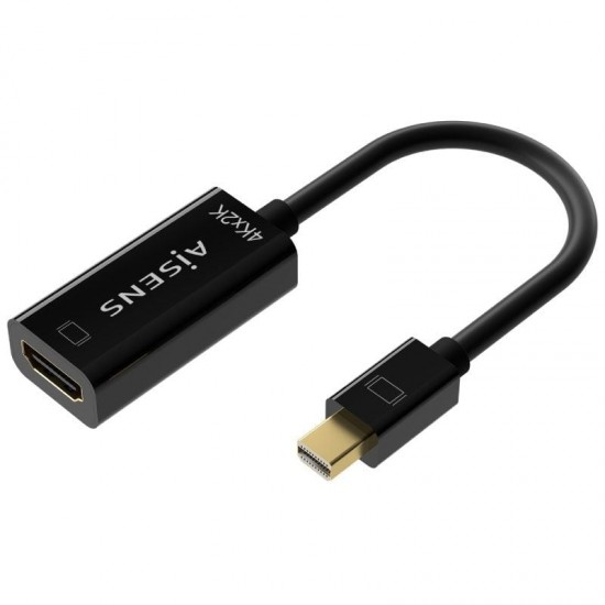 Cable conversor aisens a125-0643/ mini displayport macho - hdmi hembra/ hasta 5w/ 2300mbps/ 15cm/ negro