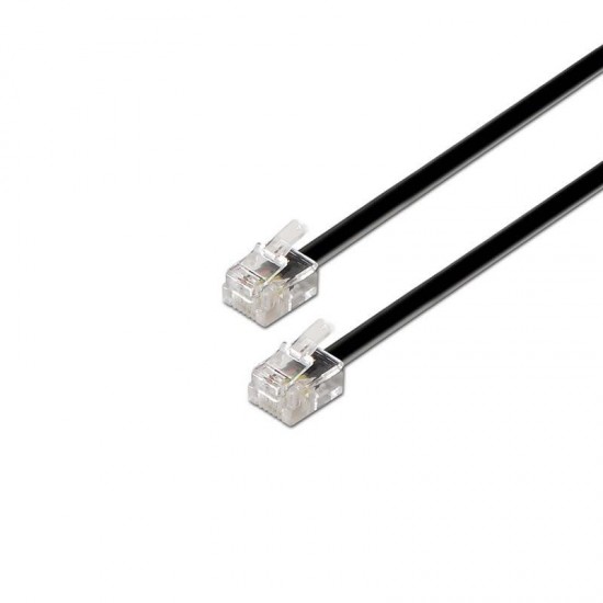 Cable de teléfono rj11 6p4c aisens a143-0319/ 2m/ negro