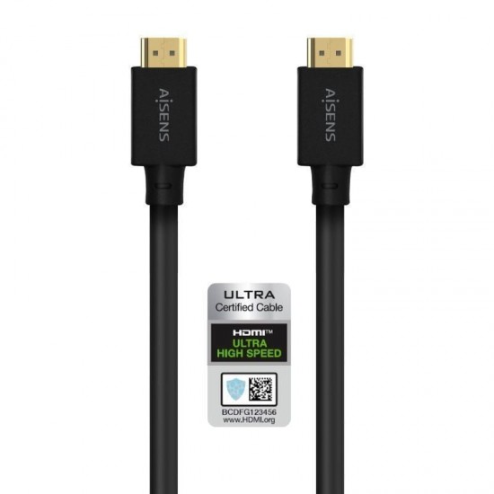 Cable hdmi 2.1 8k aisens a150-0680/ hdmi macho - hdmi macho/ 5m/ certificado/ negro