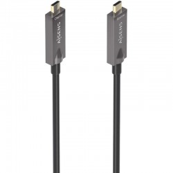 Cable USB 3.1 Tipo-C Aisens AOC A157-0882/ USB Tipo-C Macho - USB Tipo-C Macho/ Hasta 60W/ 10Gbps/ 10m/ Negro