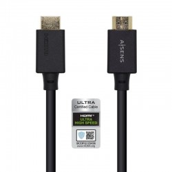 Cable HDMI 2.1 8K Aisens A150-0421/ HDMI Macho - HDMI Macho/ 1m/ Certificado/ Negro Cable HDMI 2.1 8K Aisens A150-0421/ HDMI Macho - HDMI Macho/ 1m/ Certificado/ Negro
