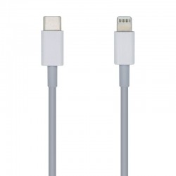 Cable USB 2.0 Tipo-C Lightning Aisens A102-0441/ Lightning Macho - USB Tipo-C Macho/ 480Mbps/ 20cm/ Blanco