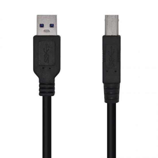 Cable usb 3.0 impresora aisens a105-0445/ usb tipo-b macho - usb macho/ 5gbps/ 3m/ negro