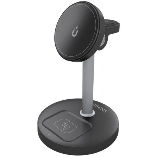 Base de carga inalámbrica aisens asch-15w3wc066-bk/ 15w/ negro