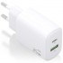Cargador de Pared GaN Aisens A110-0911/ 1xUSB Tipo-C/ 1xUSB/ 25W/ Blanco