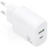 Cargador de Pared GaN Aisens A110-0923/ 1xUSB Tipo-C/ 1xUSB/ 30W/ Blanco
