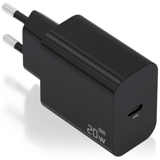 Cargador de pared gan aisens a110-0939/ 1xusb tipo-c/ 20w/ negro Cargador de pared gan aisens a110-0939/ 1xusb tipo-c/ 20w/ negro