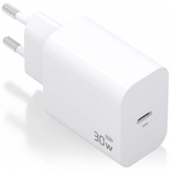 Cargador de Pared GaN Aisens A110-0940/ 1xUSB Tipo-C/ 30W/ Blanco