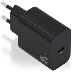 Cargador de Pared GaN Aisens A110-0941/ 1xUSB Tipo-C/ 30W/ Negro