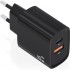 Cargador de Pared GaN Aisens A110-0953/ 1xUSB Tipo-C/ 1xUSB/ 30W/ Negro