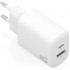 Cargador de Pared GaN Aisens A110-0977/ 1xUSB Tipo-C/ 1xUSB/ 30W/ Blanco