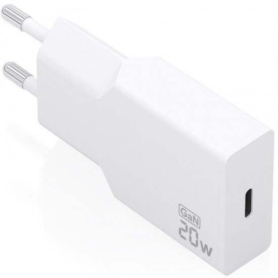 Cargador de pared gan aisens a110-0997/ 1xusb tipo-c/ 20w/ blanco