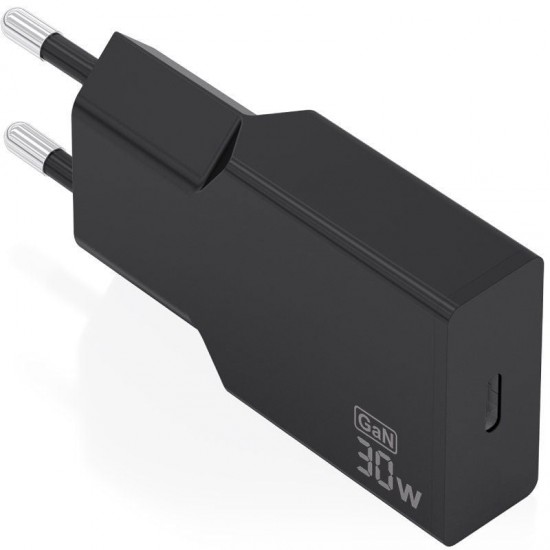 Cargador de pared gan aisens a110-1004/ 1xusb tipo-c/ 30w/ negro Cargador de pared gan aisens a110-1004/ 1xusb tipo-c/ 30w/ negro