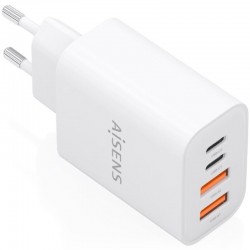 Cargador de Pared GaN Aisens A110-1027/ 2xUSB Tipo-C/ 2xUSB/ 32W/ Blanco Cargador de Pared GaN Aisens A110-1027/ 2xUSB Tipo-C/ 2xUSB/ 32W/ Blanco