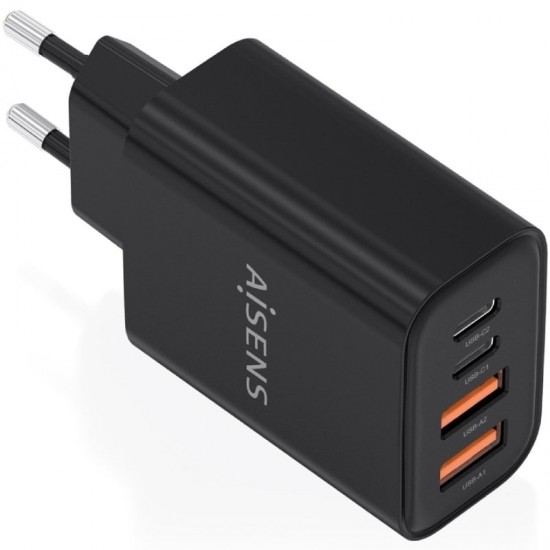 Cargador de pared gan aisens a110-1028/ 2xusb tipo-c/ 2xusb/ 32w/ negro Cargador de pared gan aisens a110-1028/ 2xusb tipo-c/ 2xusb/ 32w/ negro