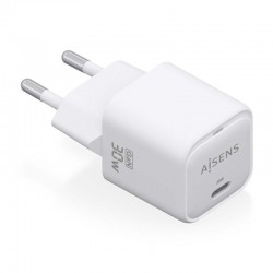 Cargador de Pared GaN Aisens ASCH-30W1P018-W/ 1xUSB Tipo-C/ 30W