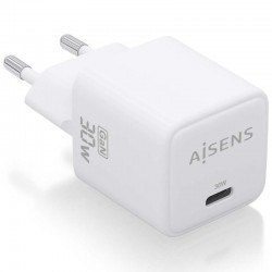 Cargador de Pared GaN Aisens ASCH-30W1P035-W/ 1xUSB Tipo-C/ 30W