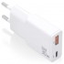 Cargador de Pared GaN Aisens ASCH-30W2P046-W/ 1xUSB Tipo-C/ 1xUSB/ 30W/ Blanco