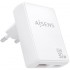 Cargador de Pared GaN Aisens ASCH-30W2P074-W/ 1xUSB Tipo-C/ 1xUSB/ 30W/ Blanco