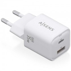 Cargador de Pared GaN Aisens ASCH-35W2P024-W/ 1xUSB Tipo-C/ 1xUSB/ 35W