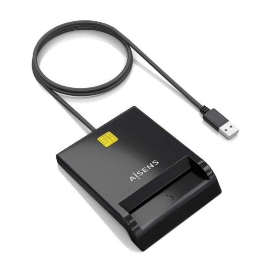 Lector de dni y tarjetas aisens ascr-sn06-bk/ usb 2.0/ negro