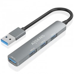 Hub USB 3.0 Aisens A106-0859/ 4xUSB/ Gris