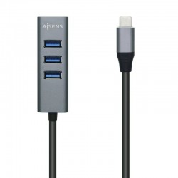 Hub USB Tipo-C Aisens A109-0508/ 4xUSB/ Gris