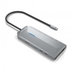 Docking USB Tipo-C Aisens ASUC-12P005-GR/ 2xHDMI 4K/ 3xUSB/ 2xUSB Tipo-C/ 1xRJ45/ 1xAudio/ 1xLector Tarjetas/ 1x Jack/ 1xUSB Tipo-C PD/ Gris