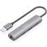 Hub USB Aisens ASUC-4P034-GR/ 3xUSB/ 1xRJ45/ Gris