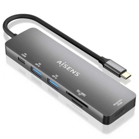Docking usb tipo-c aisens asuc-6p016-gr/ 1xhdmi 4k/ 2xusb/ 1xlector tarjetas/ 1xusb tipo-c pd/ gris Docking usb tipo-c aisens asuc-6p016-gr/ 1xhdmi 4k/ 2xusb/ 1xlector tarjetas/ 1xusb tipo-c pd/ gris
