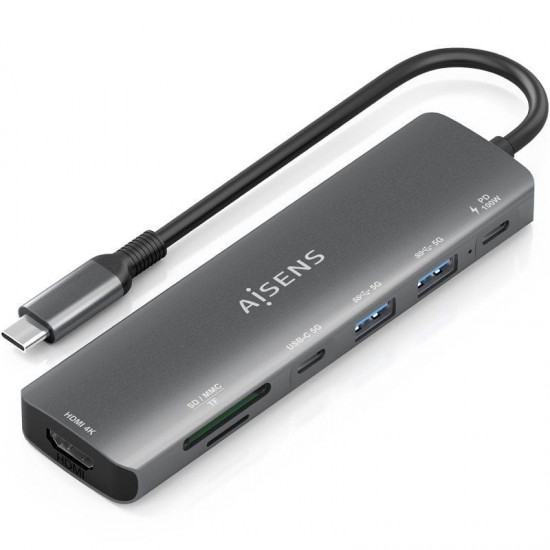 Docking usb tipo-c aisens asuc-7p026-gr/ 1xhdmi 4k/ 2xusb/ 1xusb tipo-c / 1xusb tipo-c pd/ 1xlector tarjetas/ gris Docking usb tipo-c aisens asuc-7p026-gr/ 1xhdmi 4k/ 2xusb/ 1xusb tipo-c / 1xusb tipo-c pd/ 1xlector tarjetas/ gris